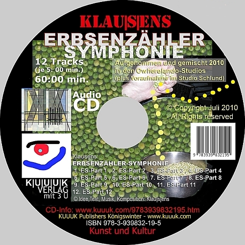 Cover von der AUdio-CD von Klausens, die Erbsenzählersymphonie heißt