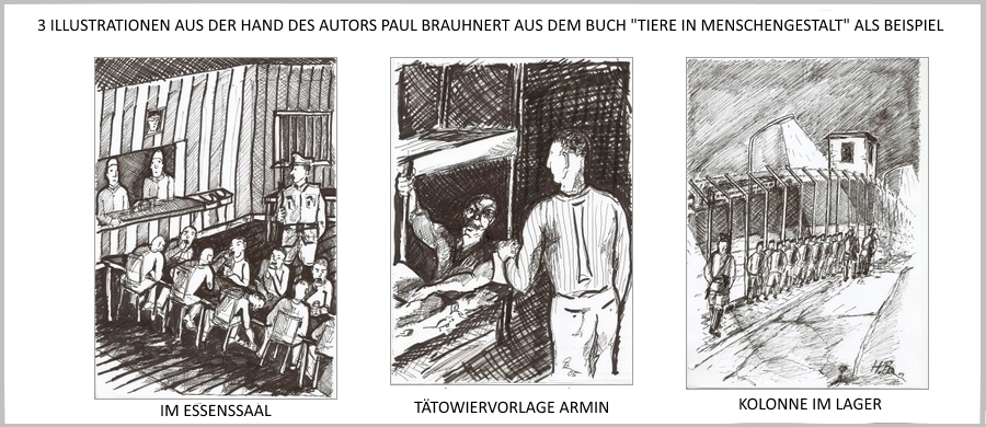 drei Illustrationen von Paul Brauhnert